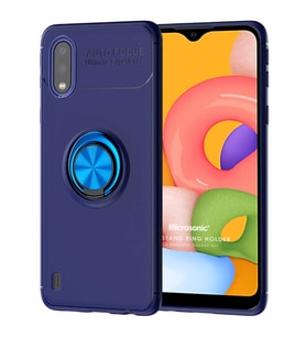 Microsonic Samsung Galaxy A01 Kılıf Kickstand Ring Holder Lacivert