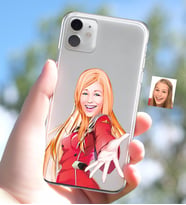 BK Gift Kişiye Özel Bayan Karikatürlü iPhone 11 İnce Şeffaf Silikon Telefon Kapağı-34 (Beyaz)