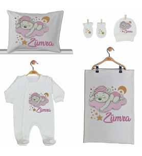 Pia Baby GL 2003 İsme Özel Ayıcıklı Beşli Tulum Set