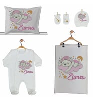 Pia Baby GL 2003 İsme Özel Ayıcıklı Beşli Tulum Set