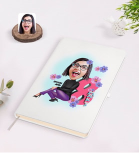 BK Gift Kişiye Özel Kadınlar Günü Karikatürlü Beyaz Defter-2