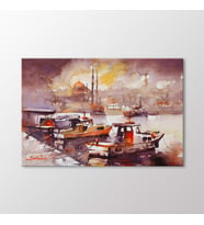 Arty Tablo Suluboya Tekneler ve İstanbul Tablo (Karışık)
