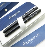 Waterman Allure Siyah Dolma Kalem + Roller Kalem Set İsme Özel Kalem Hediye Kalem