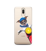 Motorcu Köpek Tasarımlı Süper Şeffaf Silikon Telefon Kılıfı Huawei Mate 10 Lite