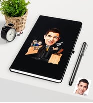 BK Gift Kişiye Özel Bay Avukat Karikatürlü Siyah Defter Kalem Seti - 3