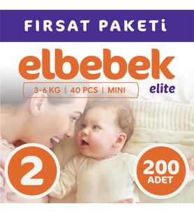 ELBEBEK ELİTE BEBEK BEZİ  2 NUMARA MİNİ 200 ADET
