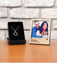 Magnet İnstagram Çerçevesi Kalp  Kolye