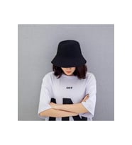 Düz Siyah Kova Şapka Balıkçı Şapka Bucket Hat