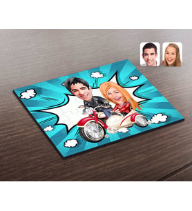 BK Gift Kişiye Özel Sevgililer Karikatürlü Ahşap Puzzle-12