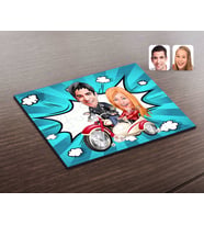BK Gift Kişiye Özel Sevgililer Karikatürlü Ahşap Puzzle-12