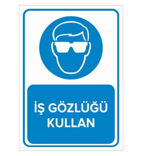 NEW JARGON - İş Gözlüğü Kullan Levhası - Sac Malzeme 25x35cm