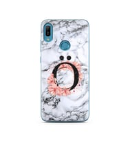 Mermer Çiçekli Harf Tasarım Süper Şeffaf Silikon Telefon Kılıfı Huawei Y6 (Prime