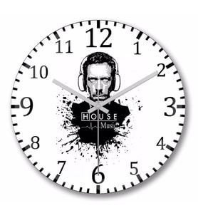 Dr House Music Duvar Saati Bombeli Gercek Cam