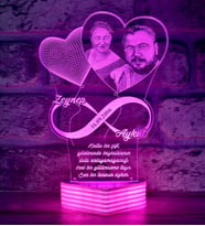 Kişiye Özel Sevgililer Günü Hediyesi Resimli Lamba (Pembe)