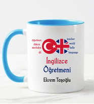 İngilizce Öğretmeni Kupa Bardağı Mavi