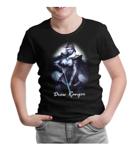 Dota 2 - Drow Ranger Siyah Çocuk Tshirt