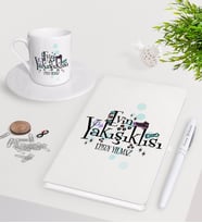 BK Gift Kişiye Özel Evin Yakışıklısı Beyaz Defter Kalem Türk Kahvesi Fincanı Seti-4 (Model 1)
