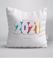 BK Gift Kişiye Özel 2024 Mutlu Yıllar Beyaz Yastık-5