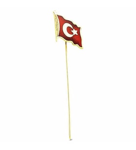 Rozet Bayrak Mineli 1,35 Gram 14 Ayar Altın
