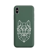 Iphone Xs Max Çizgi Tasarımlı Koyu Yeşil Lansman Telefon Kılıfı