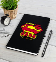 BK Gift Kişiye Özel Süper Baba Siyah Defter Kalem Seti-1