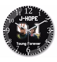 Bts Young Forever  Jhope Duvar Saati Bombeli Gercek Cam