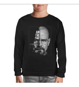 Breaking Bad - Who Knocks Walter White Siyah Çocuk Sweatshirt