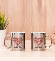 Love Tasarım Hediyelik İkili Silver Kupa Bardak