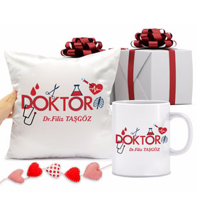 Doktor Bardağı ve Yastığı Hediye Seti (Model 1)