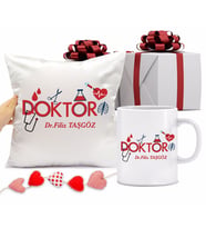 Doktor Bardağı ve Yastığı Hediye Seti (Model 1)