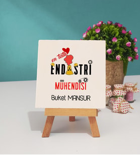 Mesajlı Endüstri Mühendisi Tasarımlı Kişiye Özel Endüstri Mühendisi Dekoratif Taş Baskı 