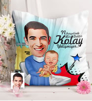 BK Gift Kişiye Özel Bay Kadın Hastalıkları Ve Doğum Uzmanı Karikatürlü  Yastık  1