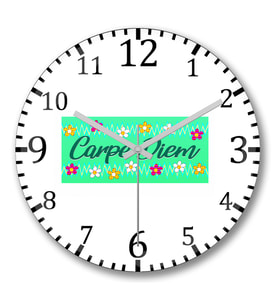 Carpe Diem Duvar Saati Bombeli Gercek Cam