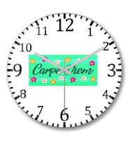 Carpe Diem Duvar Saati Bombeli Gercek Cam