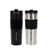 İsme Özel French Press Çelik Termos 450 ML - İsimli (Siyah)