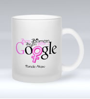 BK Gift Kişiye Özel Google Ben Bilmem Beyim Bilir Cam Kupa Bardak  1