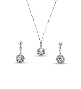 Zirkon Taşlı Gümüş Set - S009902