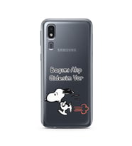 Snoopy Tasarımlı Süper Şeffaf Silikon Telefon Kılıfı Samsung A2 Core
