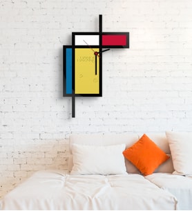 BK Gift Kişiye Özel Mondrian Tasarımlı Ahşap Duvar Saati  1