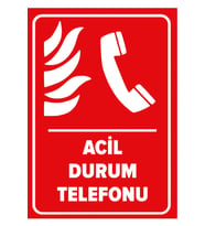 MIGNATIS - Acil Durum Telefon Levhası - Sac Malzeme 50x70cm
