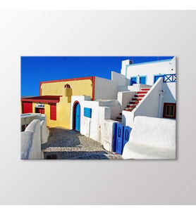 Arty Tablo Santorini Evleri Tablo (Karışık)