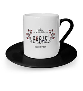 BK Gift Kişiye Özel Yılın En İyi Babası Siyah Türk Kahvesi Fincanı  3