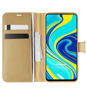 Microsonic Xiaomi Redmi Note 9 Pro Kılıf Delux Leather Wallet Gold