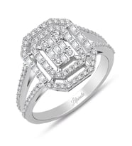 0.75 Ct Modern Tasarım Baget Kare Tektaş Yüzük