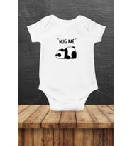 Hug Me Sevimli Panda Baskılı Bebek Body Zıbın