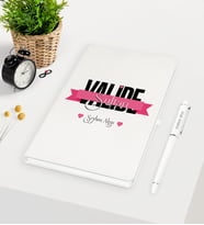 BK Gift Kişiye Özel Valide Sultan Beyaz Defter Kalem Seti - 1