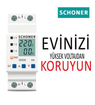 SCHONER GERİLİM KORUMA RÖLESİ YÜKSEK-ALÇAK VOLTAJ AKIM/YILDIRIM KORUMA 63A
