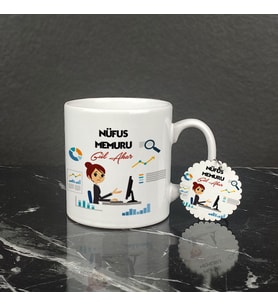 Nüfus Memuru Kupa Bardak ve Anahtarlık Set