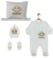 Pia Baby Gl 1920-04 İsme Özel Yastık Tulum Set