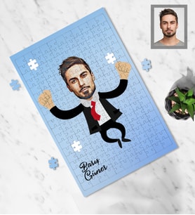 Kişiye Özel Patron Tasarımlı Karikatür A4 99 Parça Puzzle Bay-3